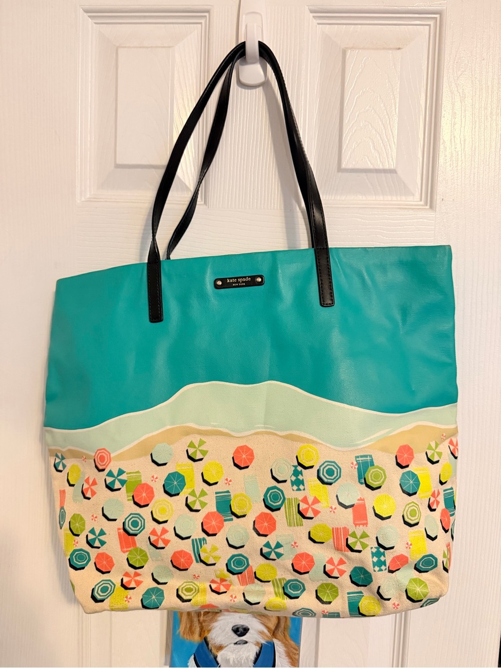 kate spade Teal & Multi Beach Umbrella Tote